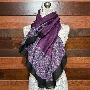 Elegant Purple and Black Women's Scarf